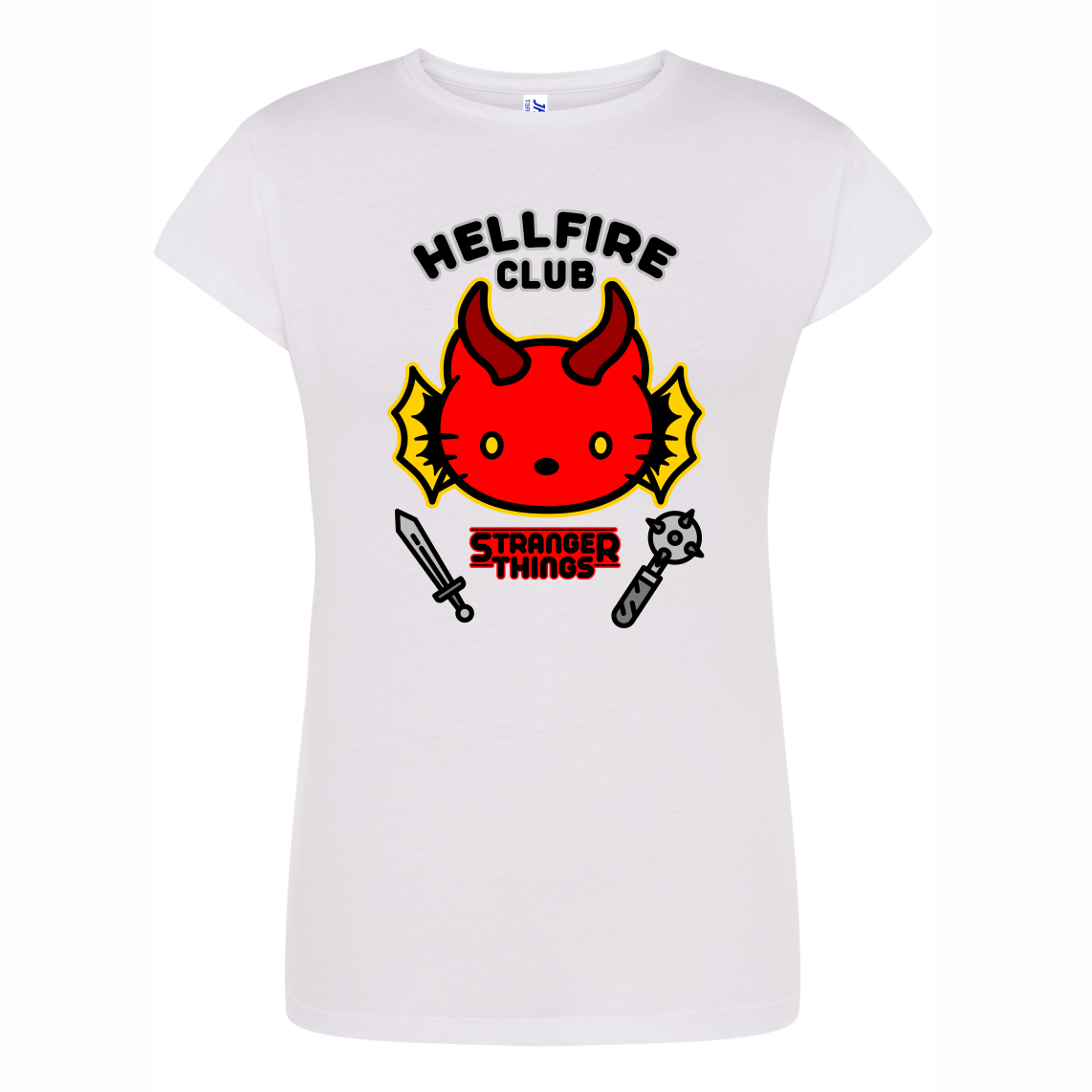 CAMISETA ENTALLADA HELL FIRE KITTY 1660 - Imagen 6